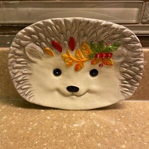 Robert Stanley Hedgehog Ceramic Plate/Spoonrest 6.5”X 4.75”